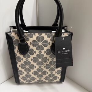 NWT- Kate Spade Floral Black and Cream Mini Tote
